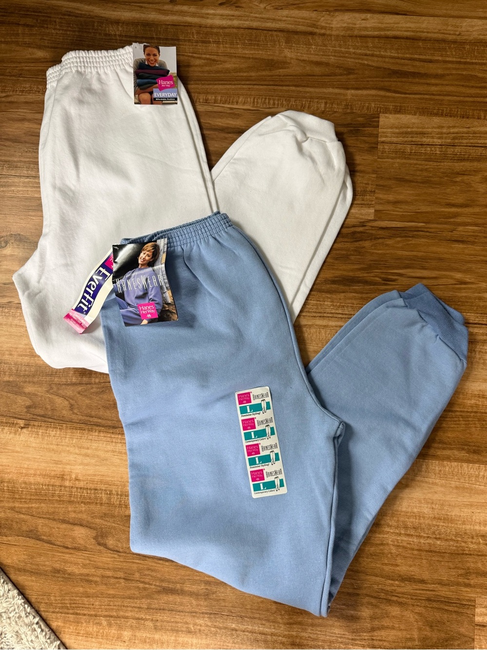 Hanes Her Way Vintage Jogger Fleece Sweatpants Bundle Women’s Size L NWT